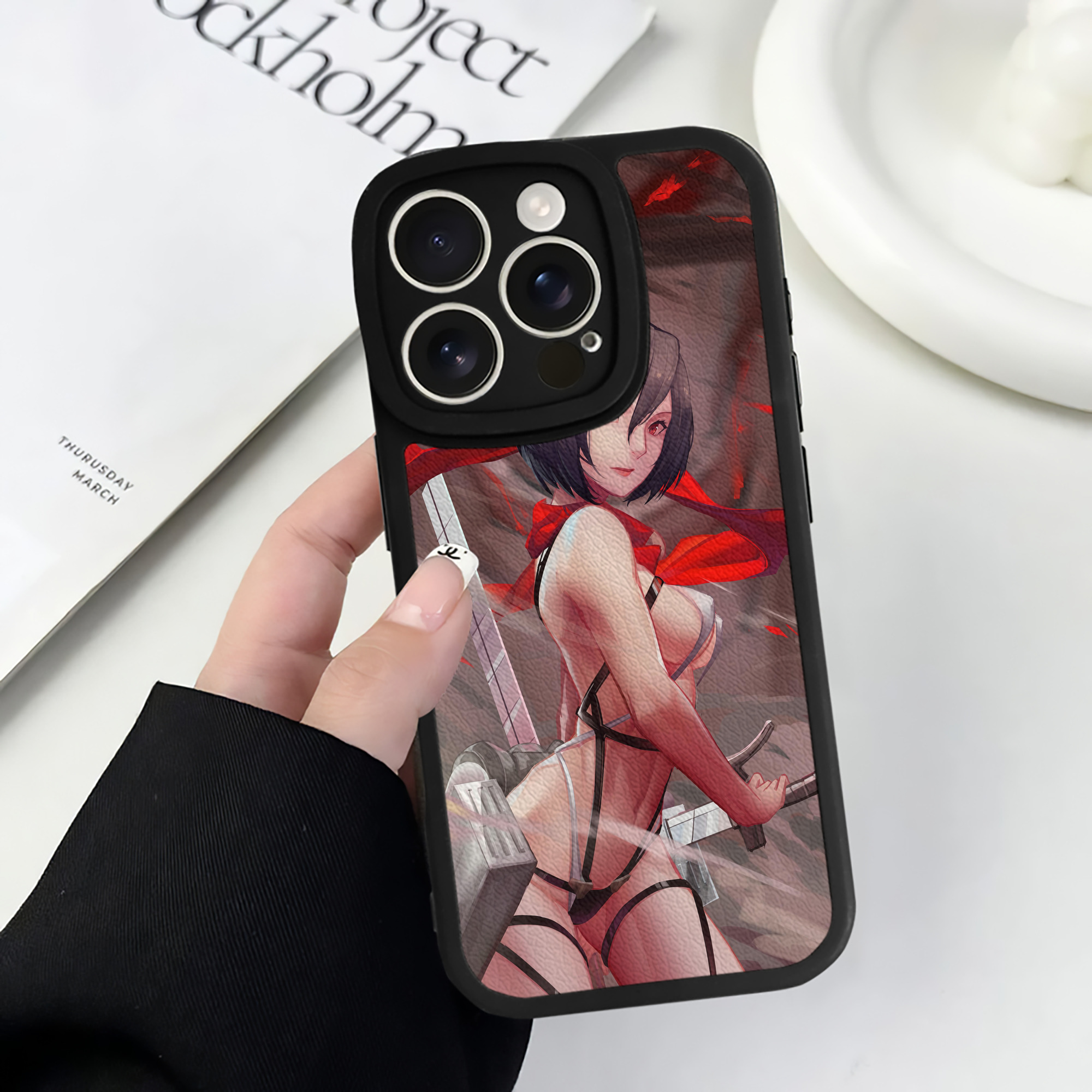 （画像用） 進撃の巨人 Attack on Titan 【iPhone 16シリーズ対応】シリコンスマホケース（レザー調） 材質：シリコン